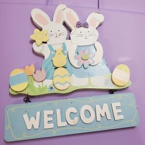 Easter Bunny Welcome Sign